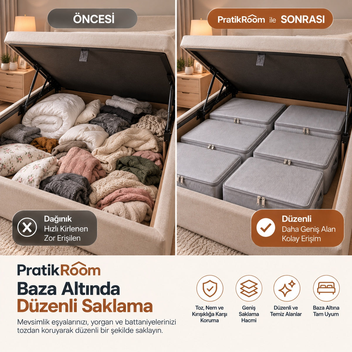 Çok Amaçlı Baza Altı, Çekyat Ve Dolap Organizeri